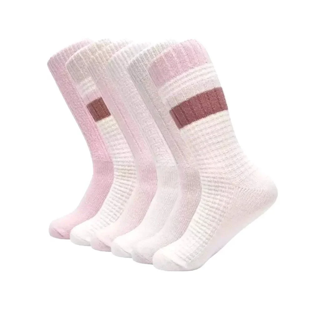 Lucky Brand 5-10 Women Super Soft Yarn Cozy Boot Socks 6-Pair Shoe Socks Pink